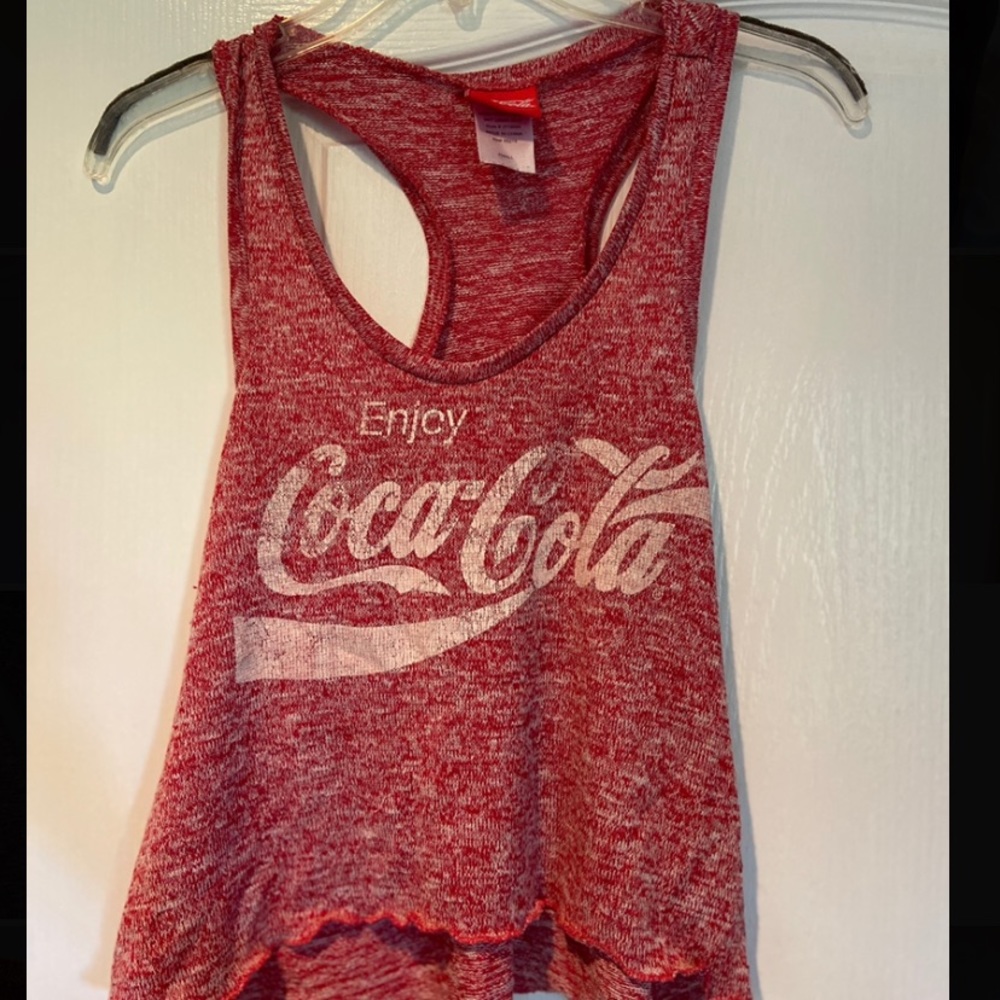 Vintage red knit coca-cola tank top